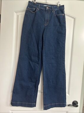 Lands' End Dark Wide Leg Trouser Jeans Size 8 / NWOT